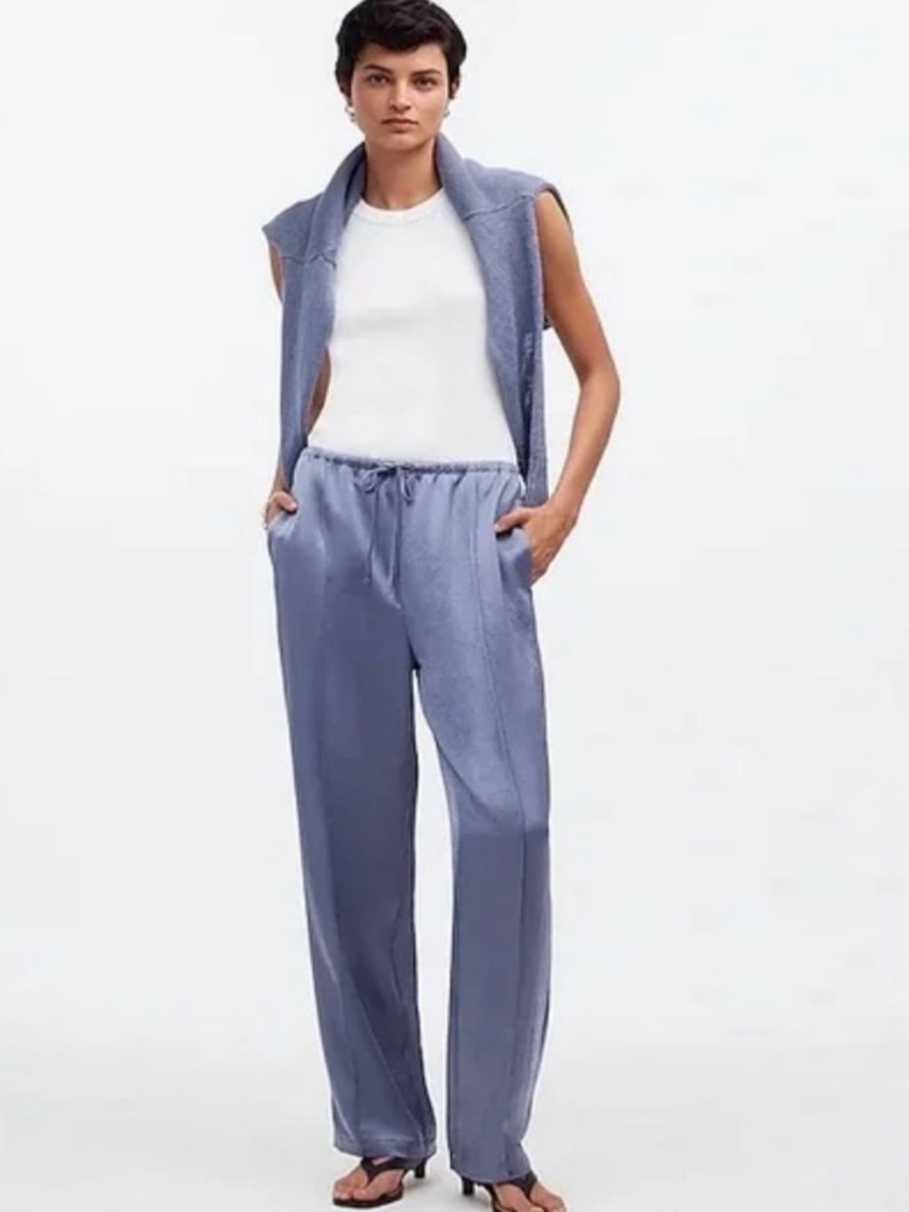Madewell Blue Silk Pants